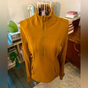 Harvest gold Lululemon long sleeve qtr zip Runderful style top